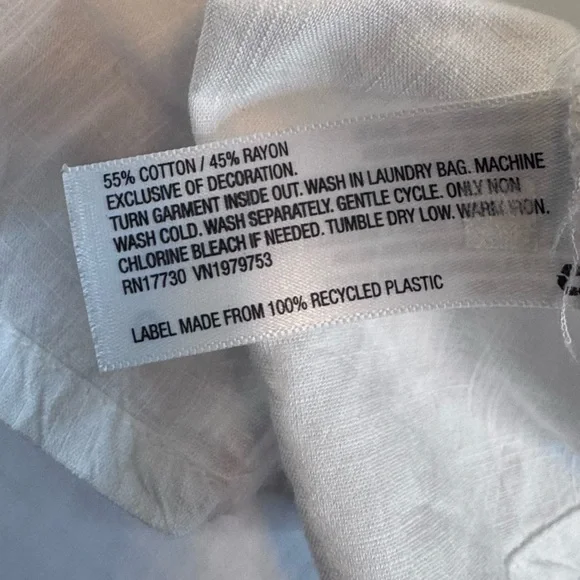 Knox Rose White Boho Embroidered Tassel Blouse Size L Cotton Peasant Top - Picture 9 of 9